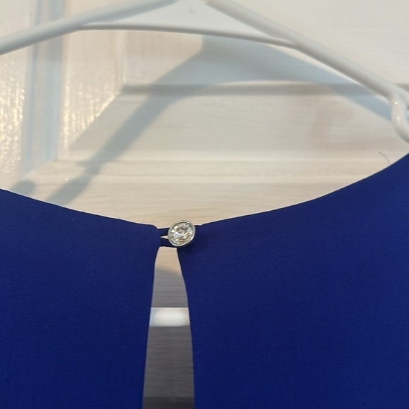 Women’s ALICE + OLIVIA Cobalt Blue SILK Sleeveless Blouson Mini Dress Size S - Picture 11 of 12